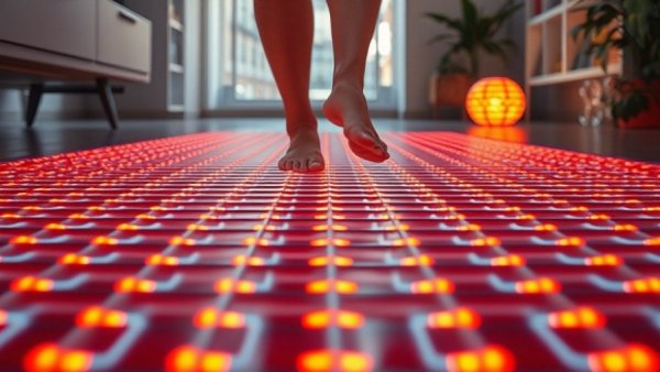 Modern underfloor heating technology in a contemporary space.