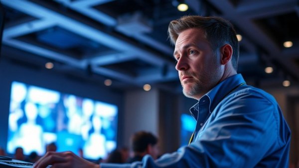 Choosing audio-visual concierge services at a conference.