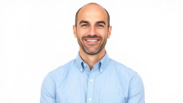 Portrait of a man in a blue shirt representing AI security market growth.