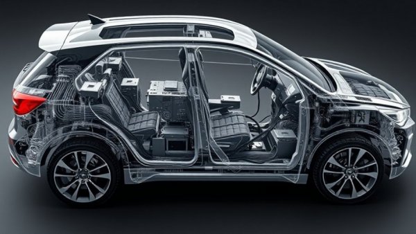 Car AI system schematic highlighting physical AI investment, detailed Ethernovia layout.