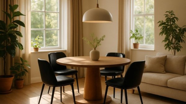 Transitional lounge room design with sunlight and cozy seating.