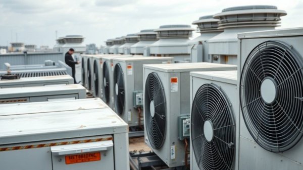 HVAC technician servicing units on rooftop - business exit strategy.