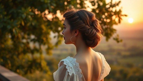 Historical fiction novel cover with elegant lady in vintage dress.