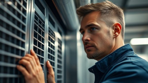 A2L refrigerants safety best practices: Technician inspecting refrigeration unit.