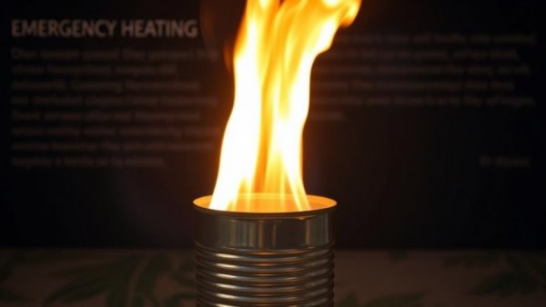DIY emergency heater in Houston, flame in metal can, no power needed.
