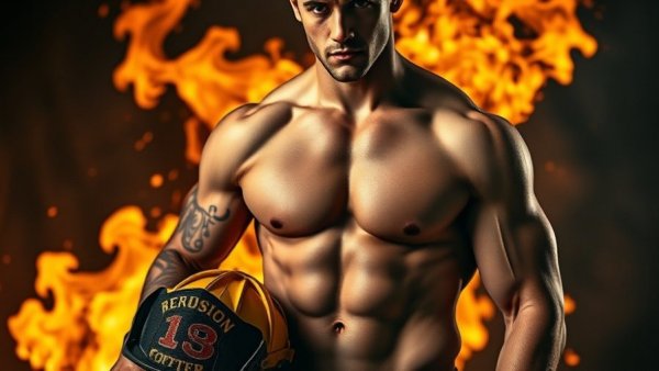 Scorched Hearts book cover with flames and firefighter.