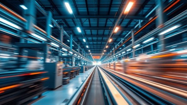 CVector AI investment industrial factory with motion blur