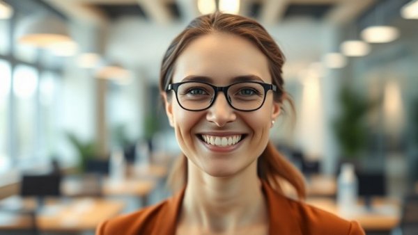 Friendly person in office reflecting video marketing SEO.