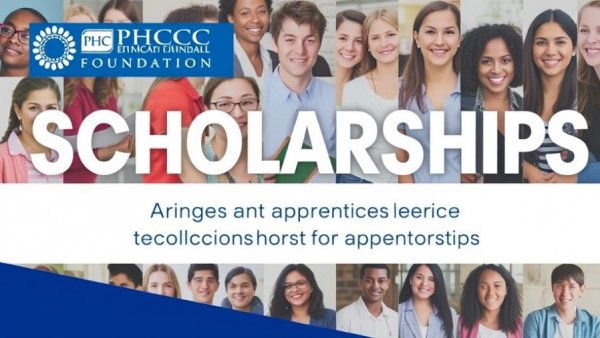 PHCC Educational Foundation scholarship program poster with logo and text.