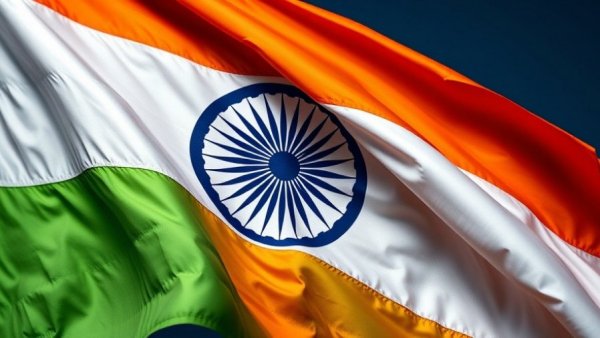 Vibrant Indian flag highlighting emblem for zero taxes AI workloads India.