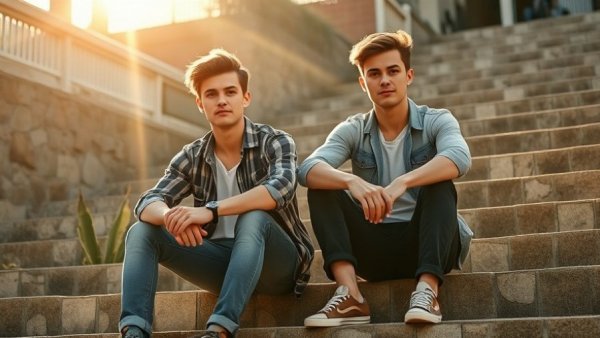 La Jolla investment firm success depicted by two confident men on steps.