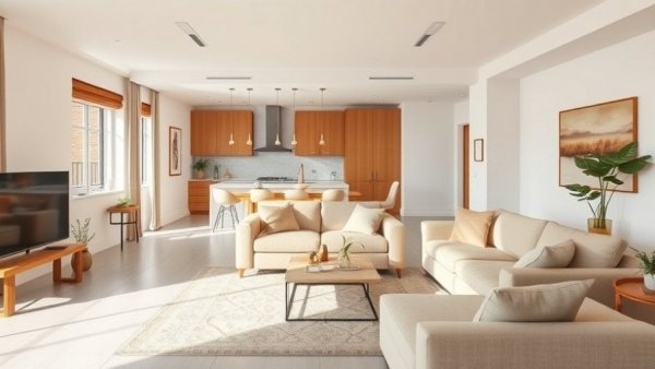 Modern cozy living space with a Básica Table Lamp.