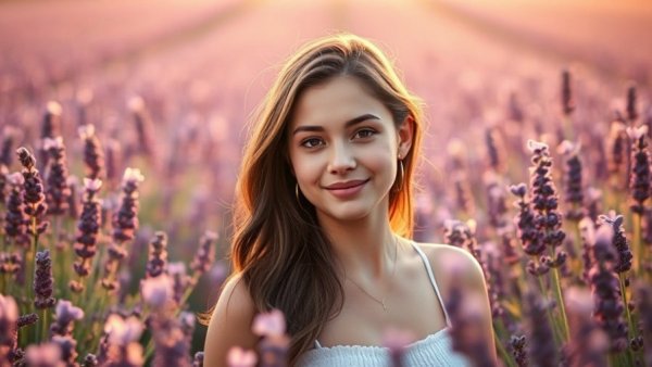 Woman in lavender field, part of historical fiction mystery theme.