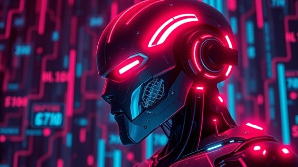 AI data poisoning concept with futuristic robot in digital network.