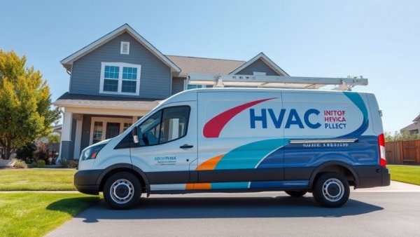 HVAC maintenance van parked in Wisconsin driveway.