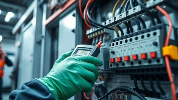 Technician inspecting electrical panel for EPA audit readiness.