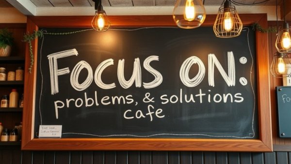 Chalkboard in a cozy cafe showcasing tips on how to attract high-ticket clients with video.