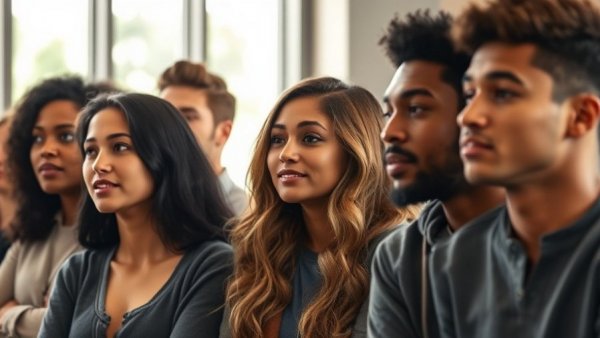 Diverse group listening intently, exploring ethics and survival dynamics.