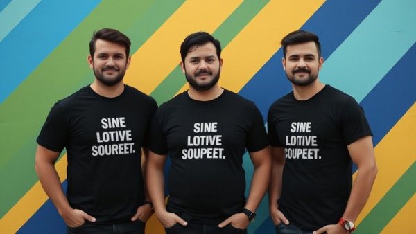 Three men in matching shirts, AI cybersecurity funding concept