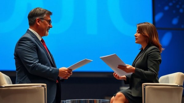 Discussion on stage about Artificial Intelligence funding trends.