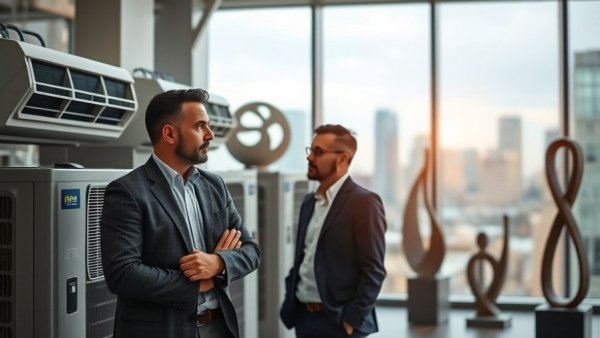 Professionals discuss Virginia rising energy bills in an office setting.