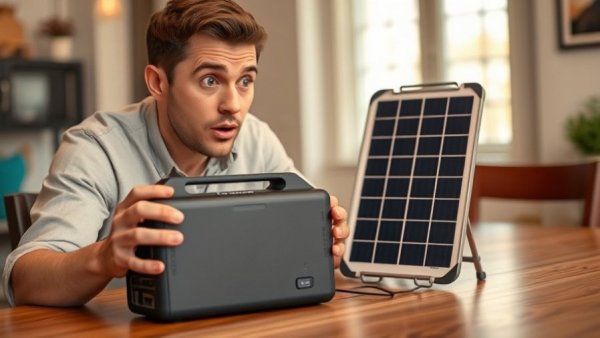Affordable portable power station and solar panel setup displayed indoors.