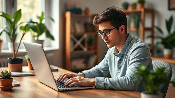 Person working on AI-Driven Side Hustles 2026 in home office.