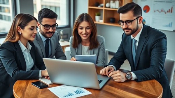 Business professionals reviewing growth charts for investing in hard sectors.