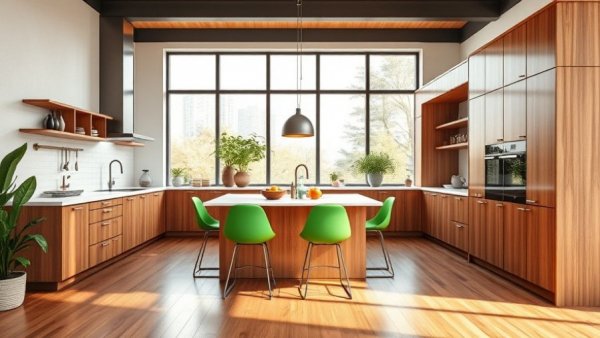 Modern kitchen design with green accents for remodeler of the year awards