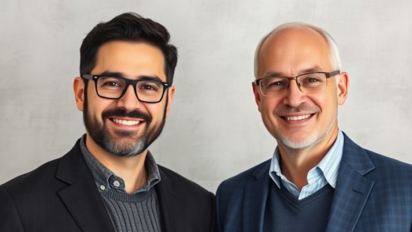 Professional portrait of two men, flexible AI agents for marketers.
