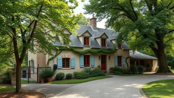 Charming French farmhouse renovation in lush countryside.