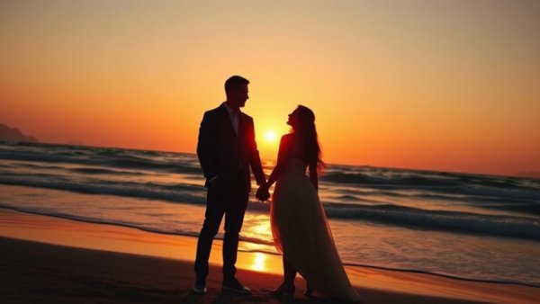 Silhouette of a couple holding hands, illustrating clean romance.