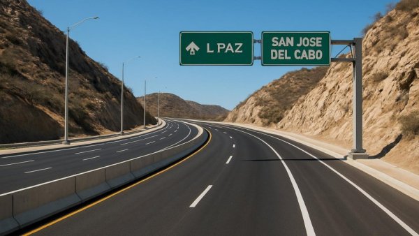 Los Cabos traffic project completion showcasing a new highway.