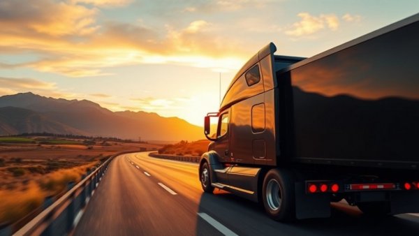 FTL truck on highway for logistics optimization at sunset.