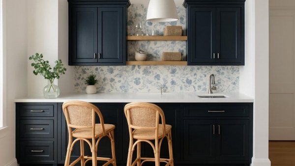 Elegant bar area with coastal design elements in Tampa.