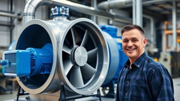 Axial-flow fan and electric motor showcasing HVAC performance features.