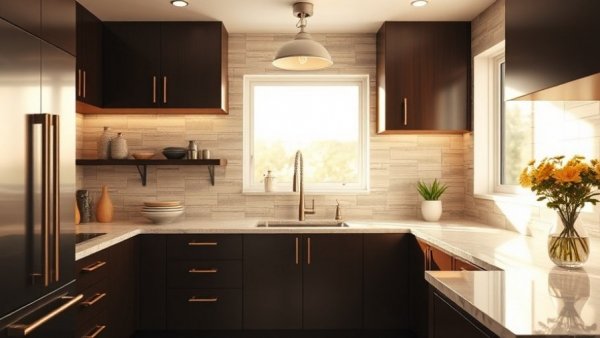 Modern kitchen featuring Zellige tile backsplash in 2026 trend.
