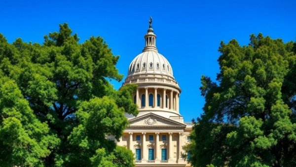 California Capitol Building showcasing classic architecture and greenery.