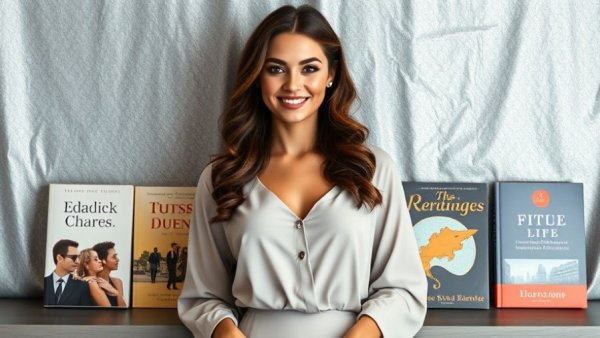 Elegant woman posed with Sarah J. Maas books, best picks.