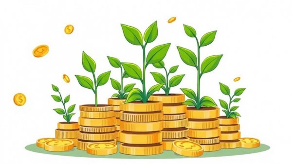 Fintech funding trends 2026: Plant growing from coins illustration.