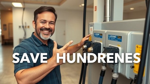 Convert your electric dryer to gas: man pointing at gas valve indoors.