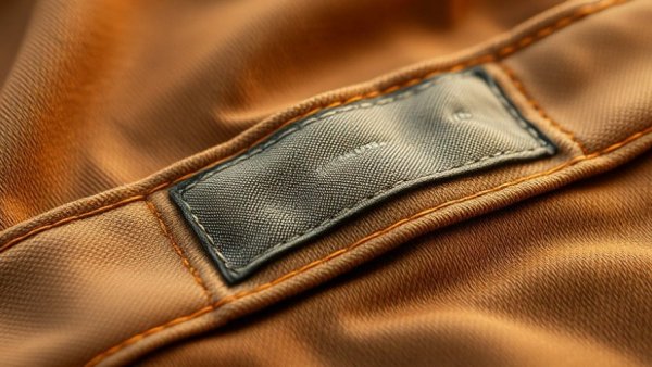 Close-up of brown garment label, DTC e-commerce funding concept.