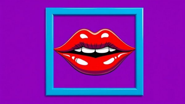 Cartoon red lips framed, representing ChatGPT Adult Mode