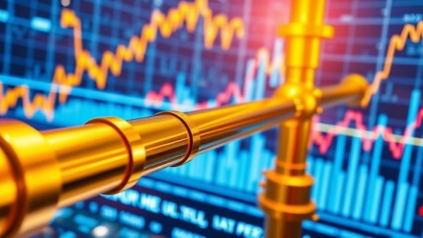 Energy Transfer stock investment represented by golden pipes on stock chart.