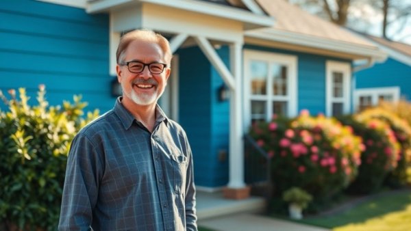 Happy homeowner appreciating long-term benefits of home painting warranty services.