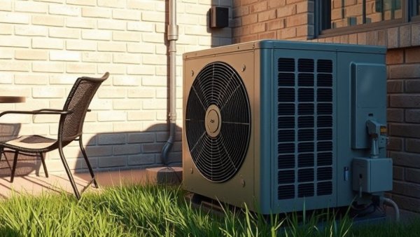 Outdoor HVAC unit in sunlight, highlighting increased demand due to heat.