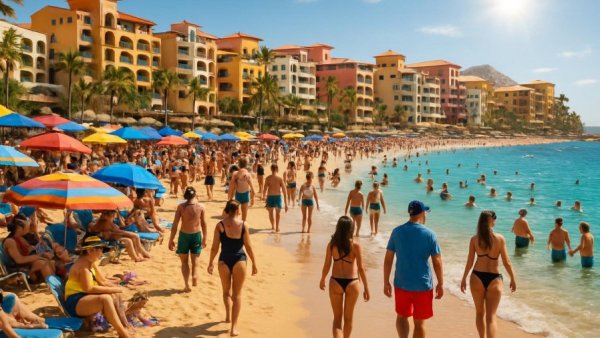 Spring Vacation Scene in Los Cabos Beach