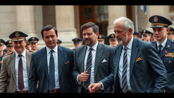 Emil Michael walking with professionals near the Pentagon.