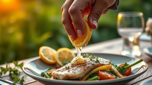 Cabo dining experiences: Gourmet fish dish with lemon.
