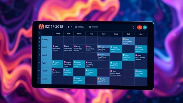 Sleek digital calendar interface for engineering events, enterprise AI app funding.